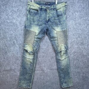 Phat Farm Jeans Mens 36 x 32 Stretch Skinny Fit Y2K Hip Hop Faded Ribbed